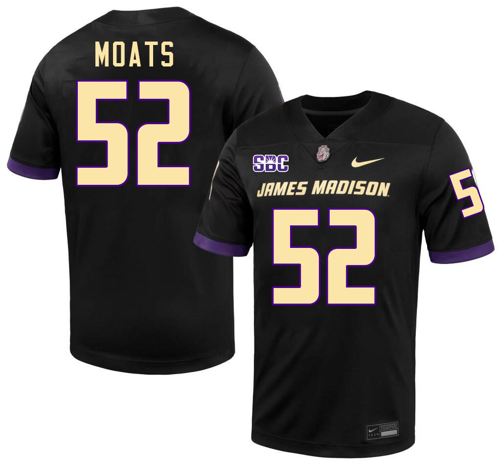 #52 Arthur Moats JMU Jersey,James Madison Dukes Football Jerseys Stitched-Black